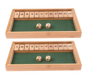 Baoblaze Wooden Shut the Box Kit 1-12 Number Board