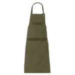 grembiule con tasche verde militare Alcantara