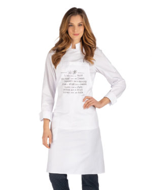 Grembiule Cuoco Unisex  "Uno Chef" Bianco