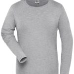 Ladies' BIO Stretch-Longsleeve Work - SOLID - Grey Heather